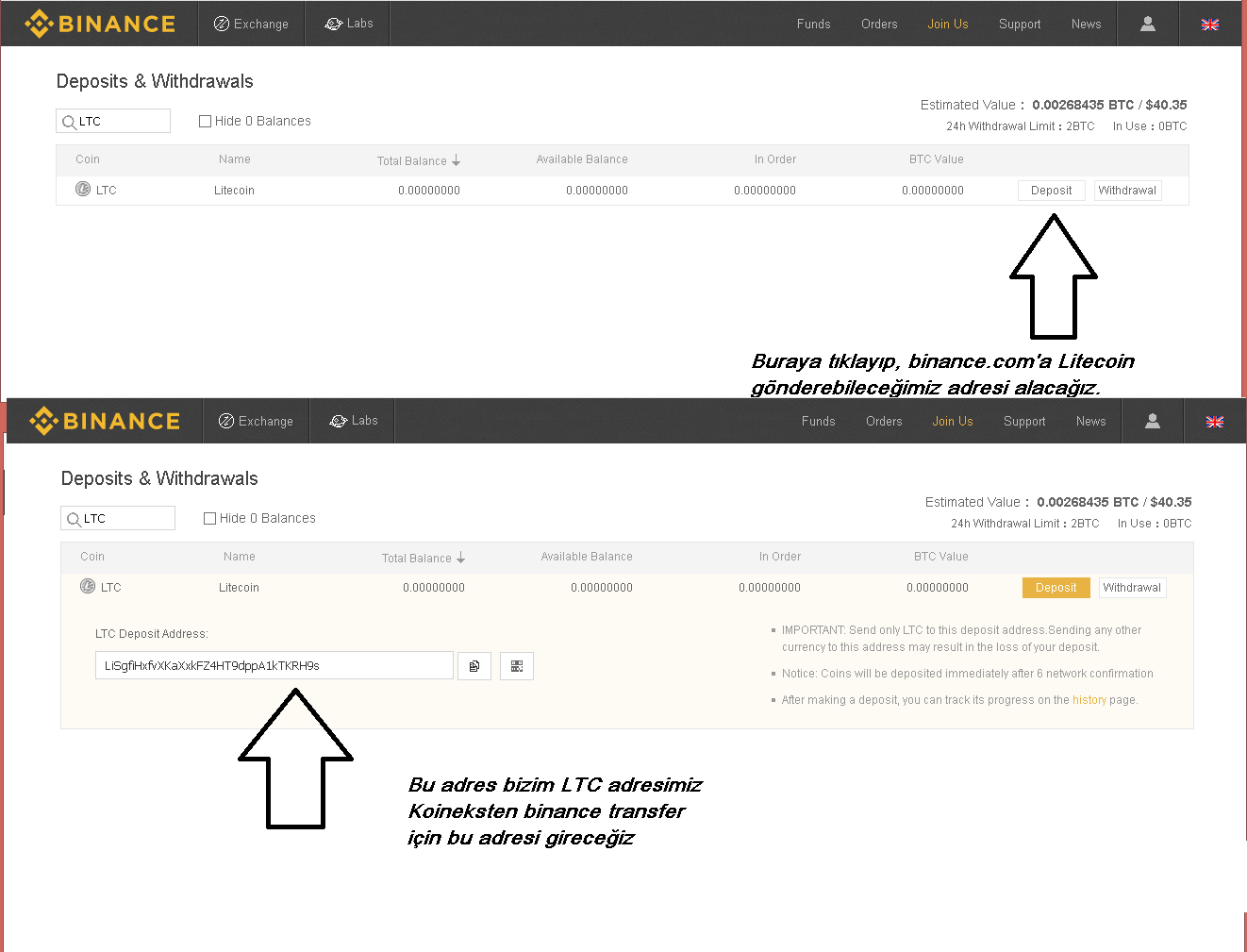 binance ltc cüzdan oluşturma